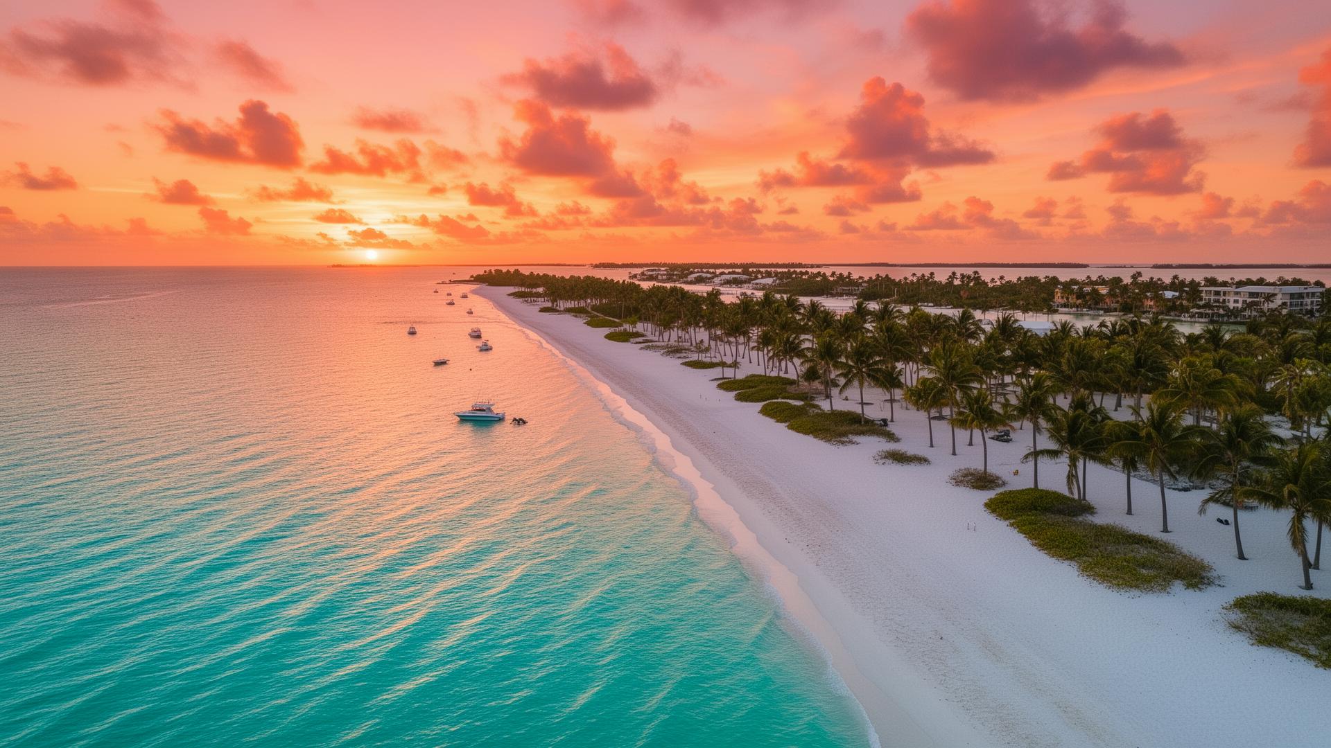 Fort Myers Beach at sunset